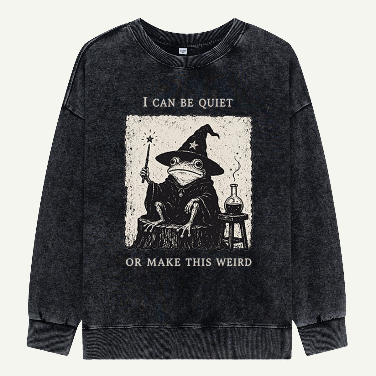 Frog Wizard Makes It Weird Washed Sweatshirts