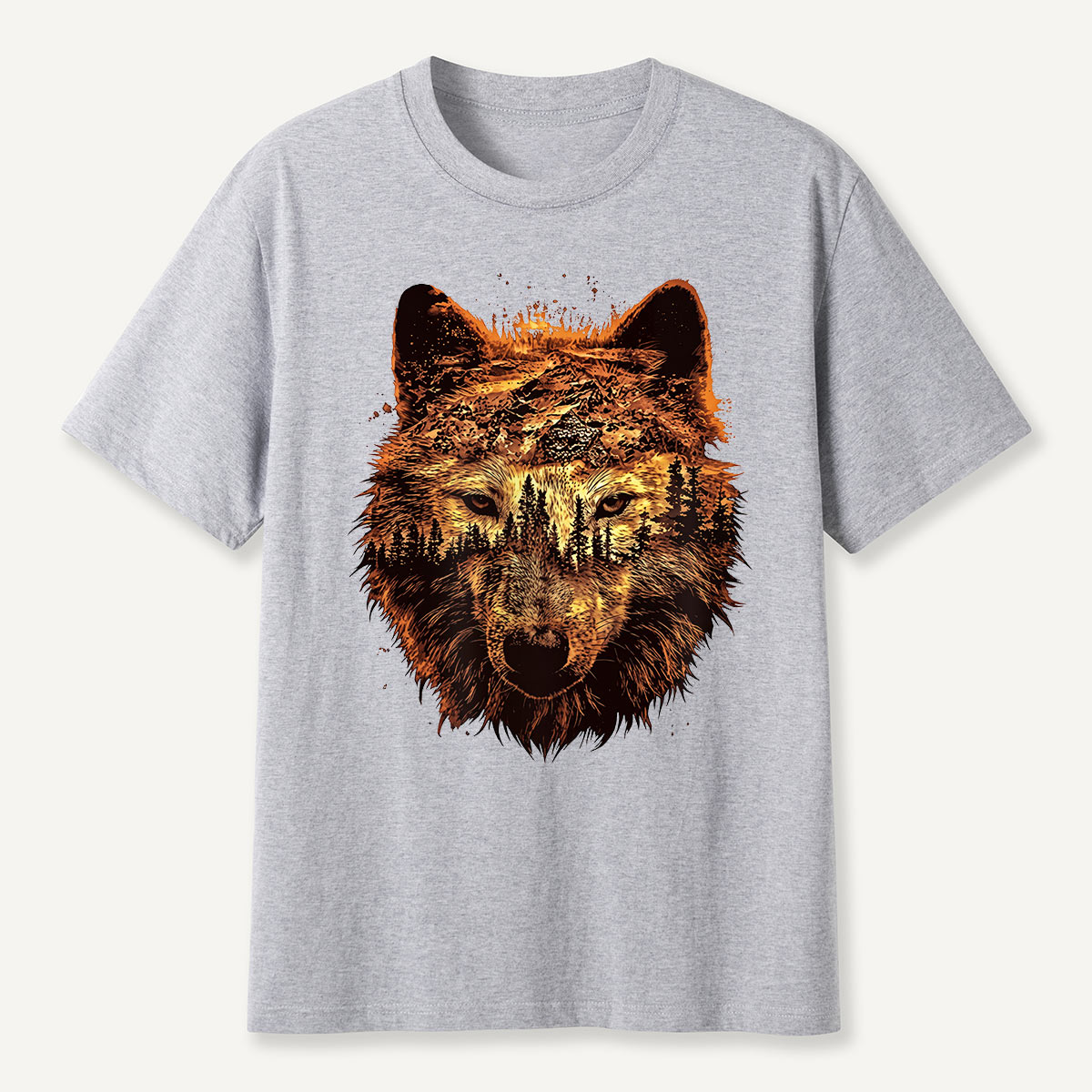 Double Exposure Wolf Forest T-Shirt