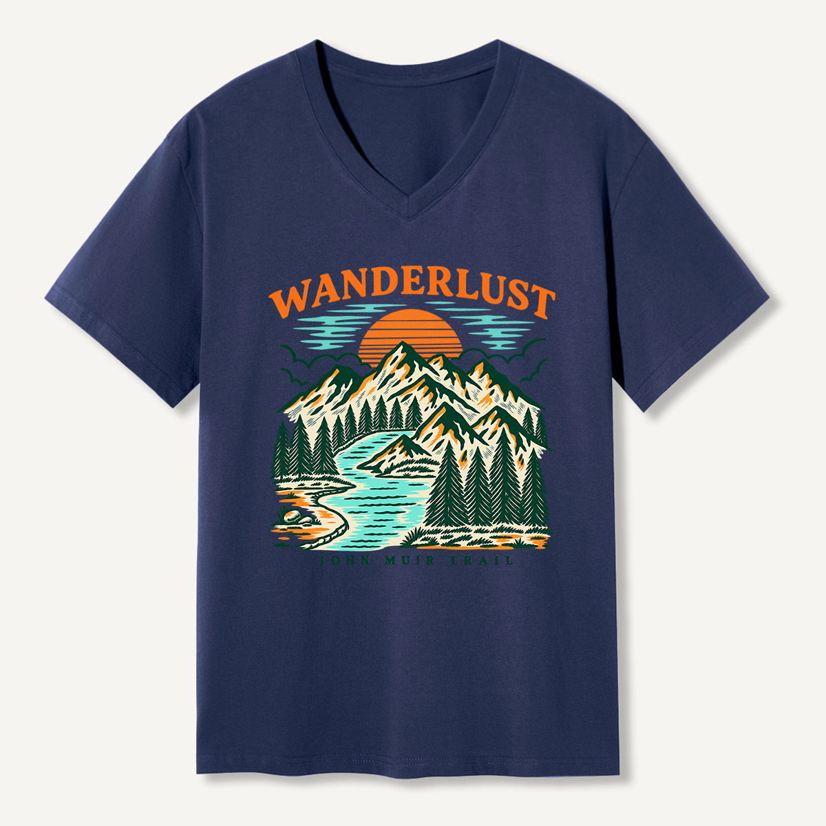 Wanderlust Mountain Trail Landscape V-neck T-Shirt