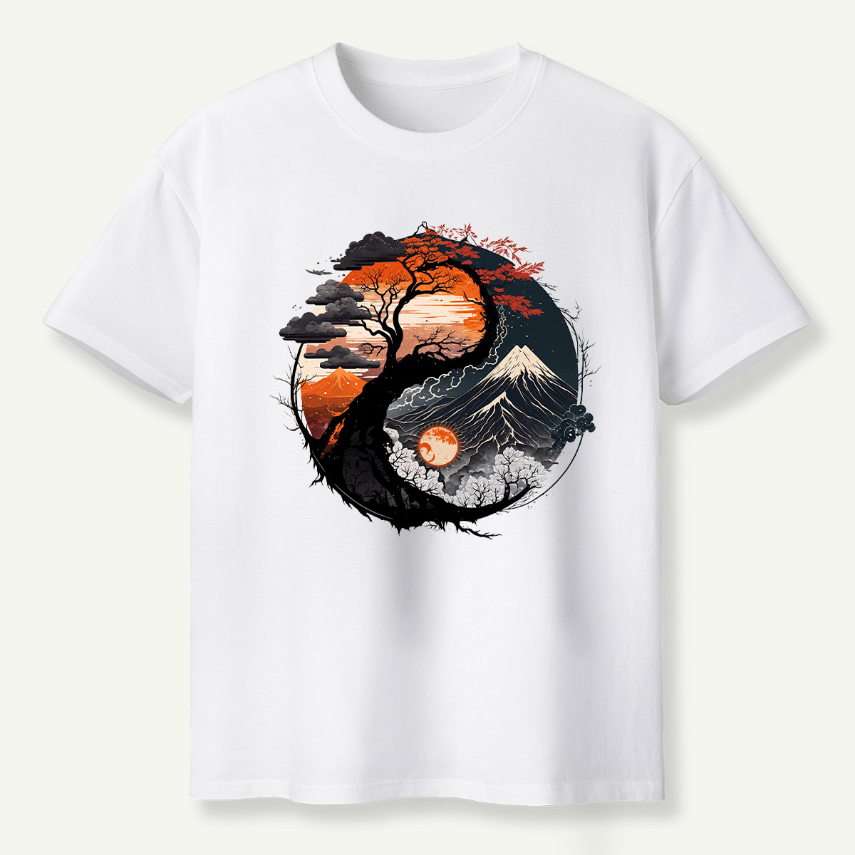 Yin Yang Autumn Forestscape T-Shirt