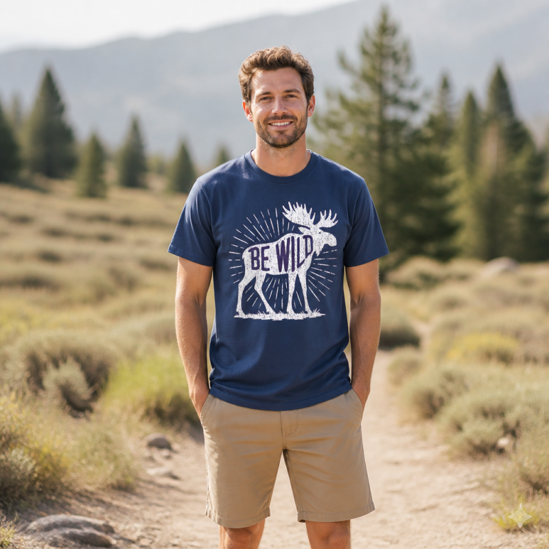 Be Wild Moose Sunburst T-Shirt