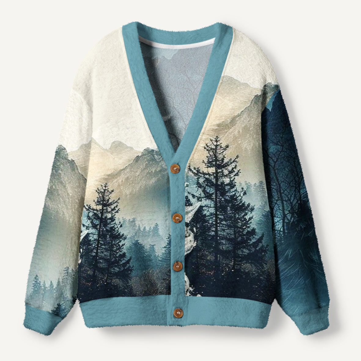 Forest Spirit Cat Premium Ugly Cardigan Sweaters