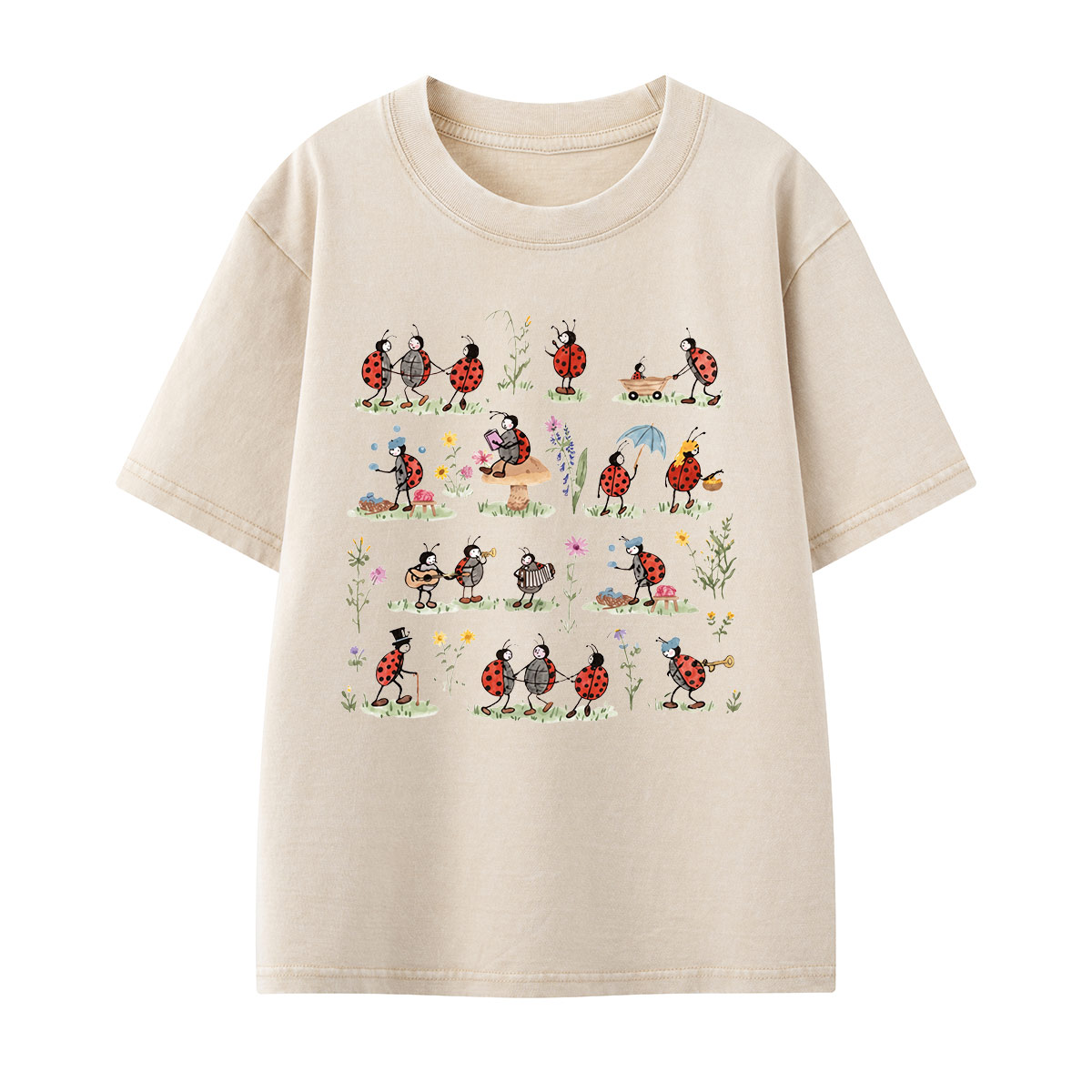 Colorful Bird Guide Kids Washed T-Shirt