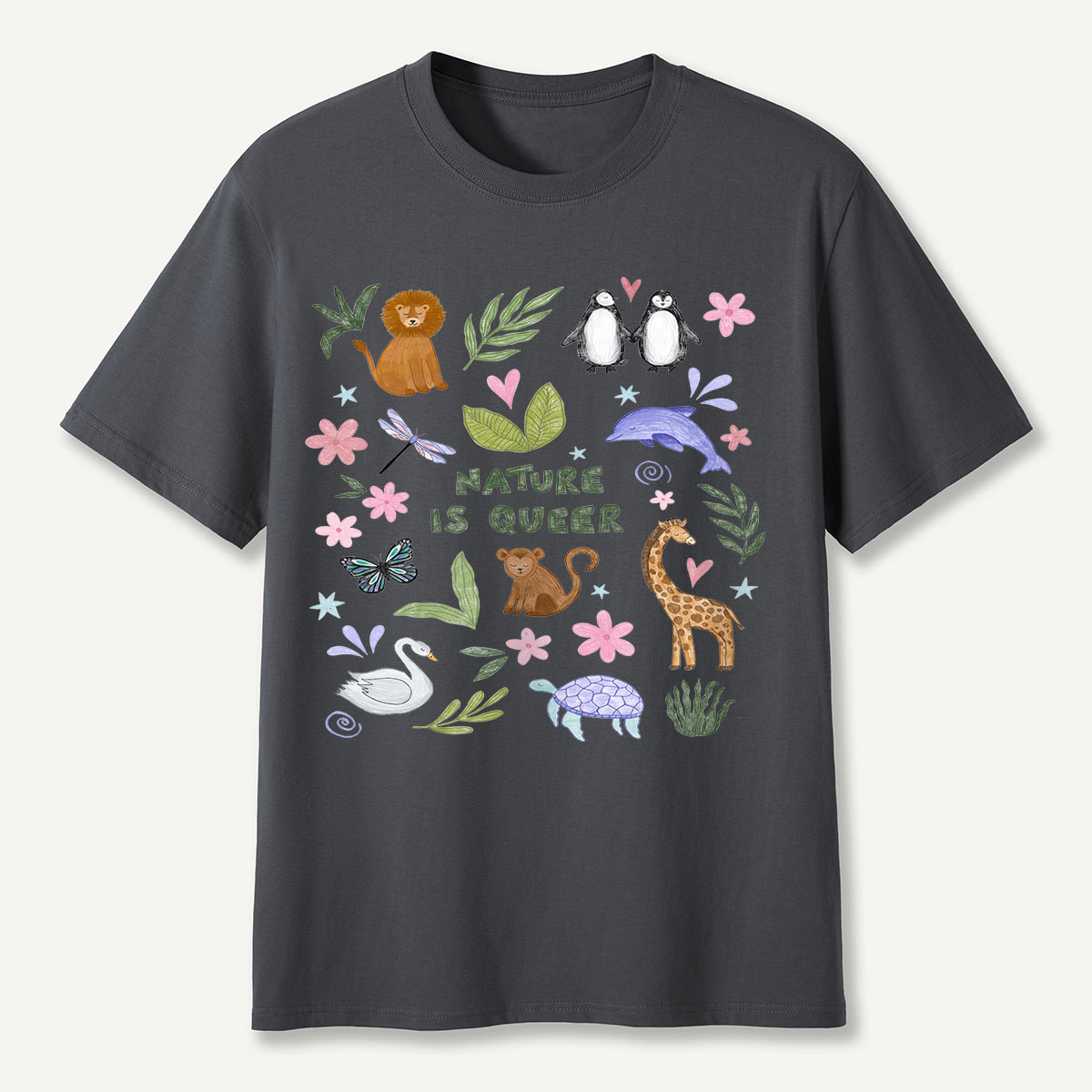 Nature Is Queer Cute Animals Pride T-Shirt