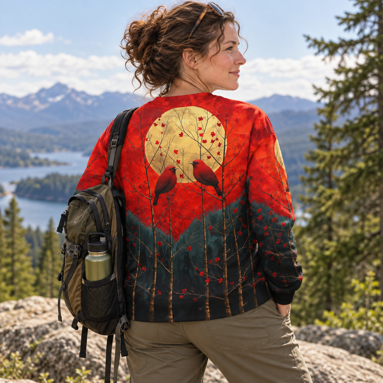 Crimson Moon Songbirds Premium Pure Cotton Long Sleeves