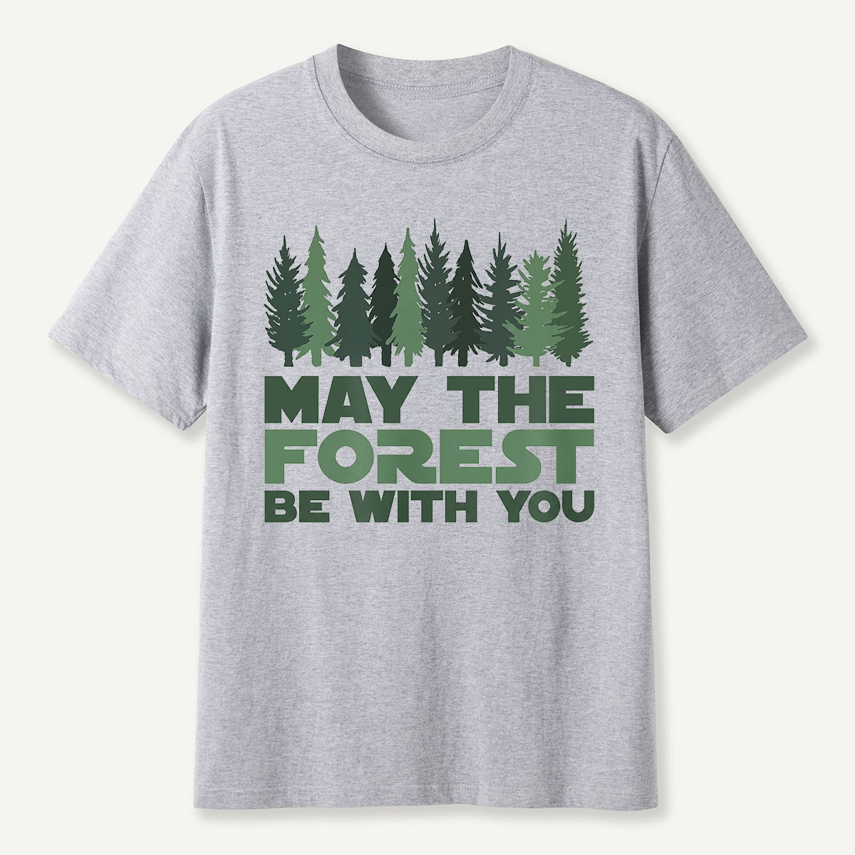 May the Forest Be With You Pink Evergreen T-Shirt