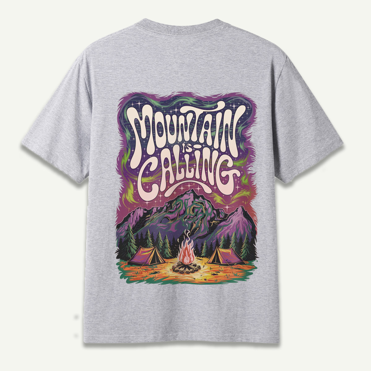 Mountain Is Calling Psychedelic Camping Night T-Shirt