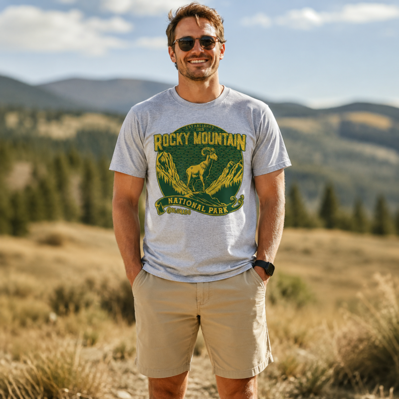 Rocky Mountain National Park Ram Badge T-Shirt