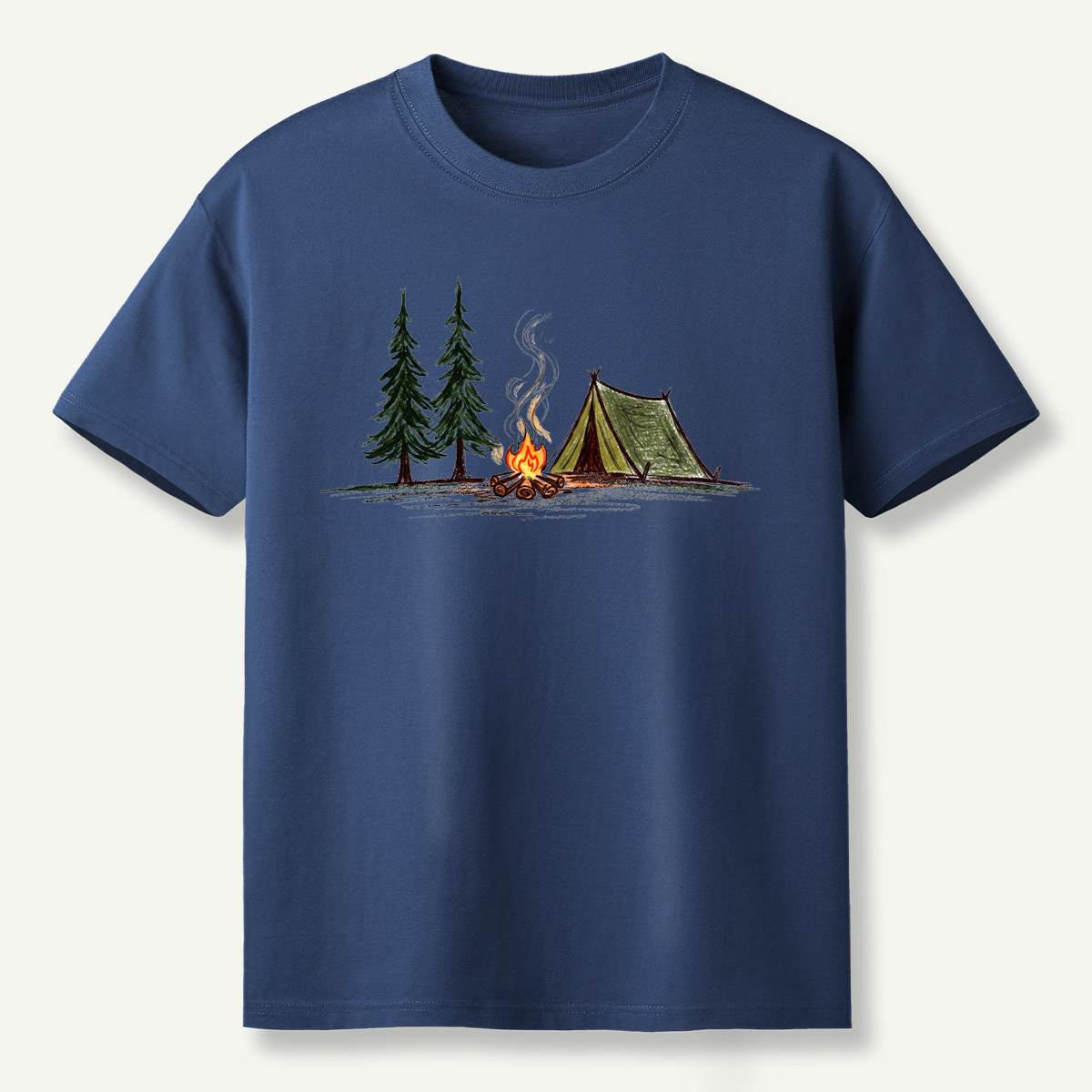 Campfire Tent Pine Forest Escape T-Shirt