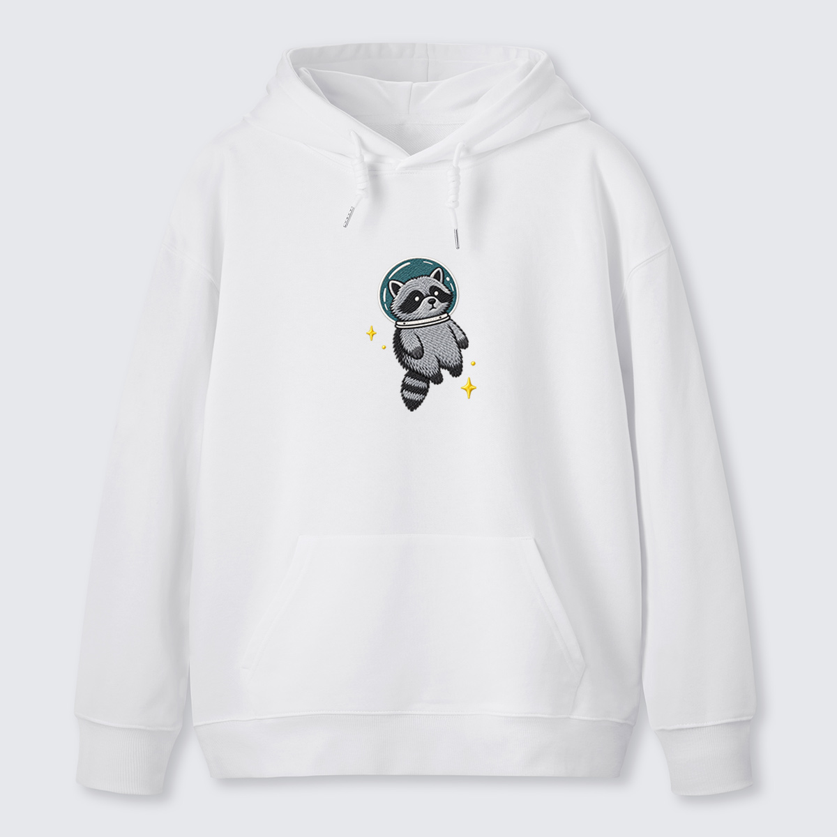 Skateboard Raccoon Embroidered Cotton Hoodie