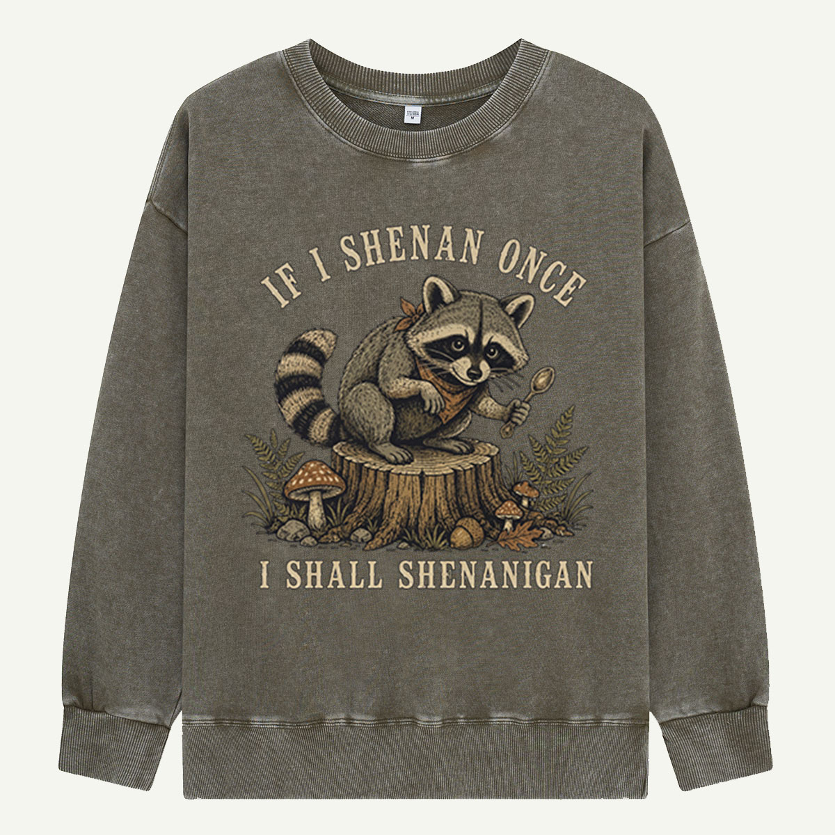 Raccoon Shenanigan Season Washed Sweatshirts