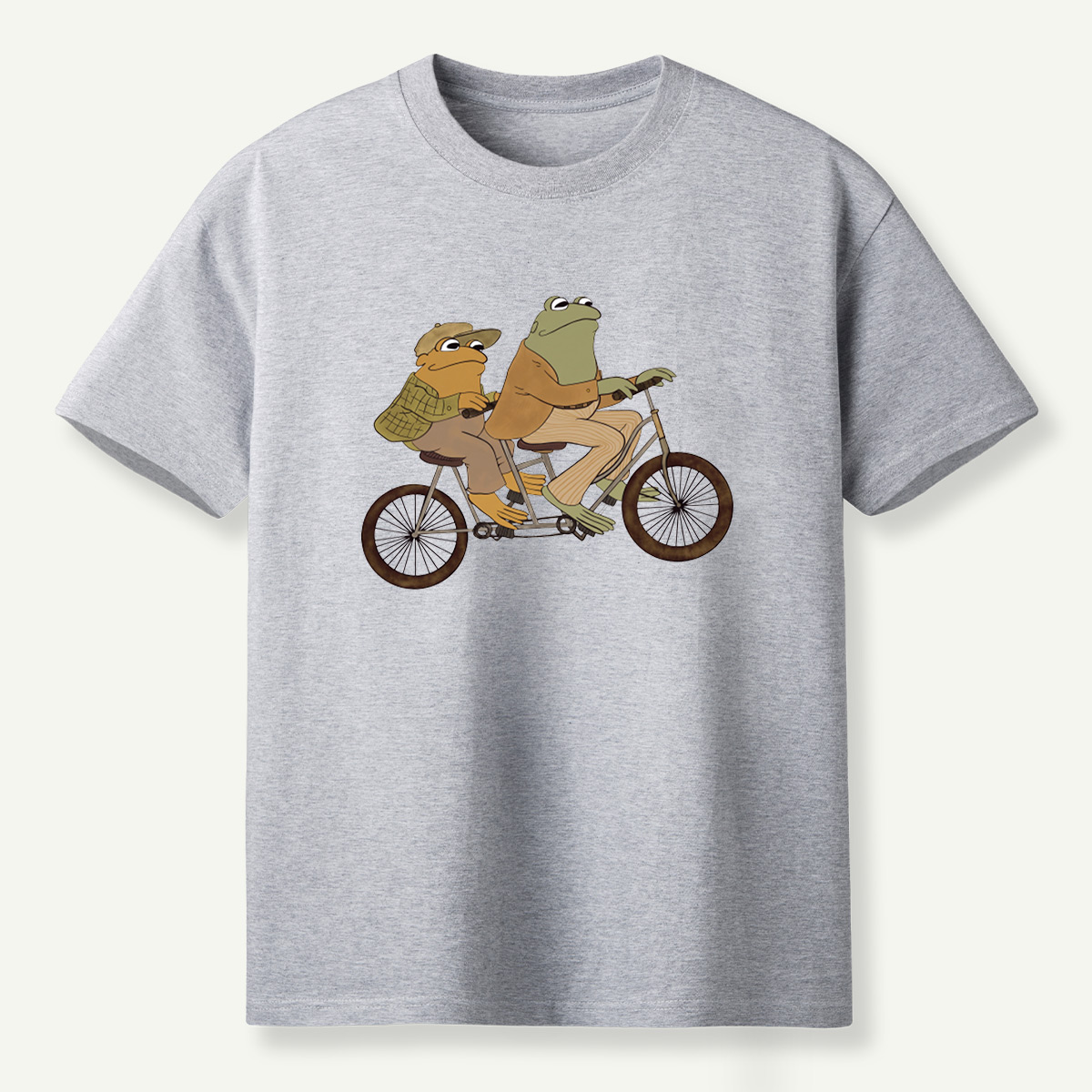 Vintage Frog Tandem Bicycle Whimsical Illustration T-Shirt