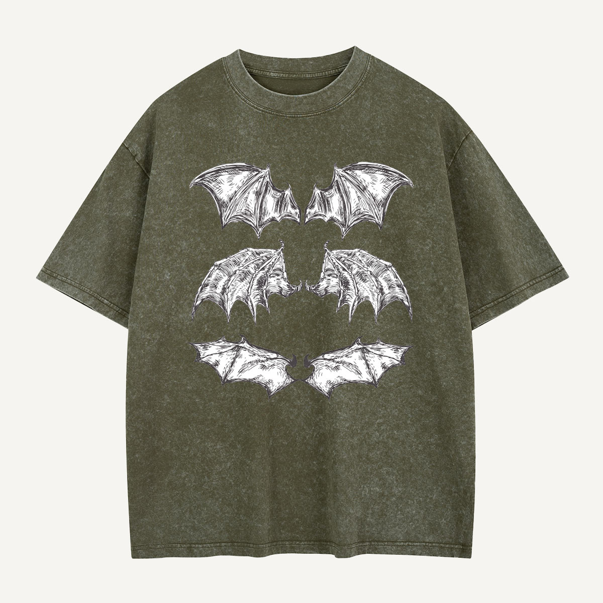 A Study in Bat Wings Washed T-Shirt