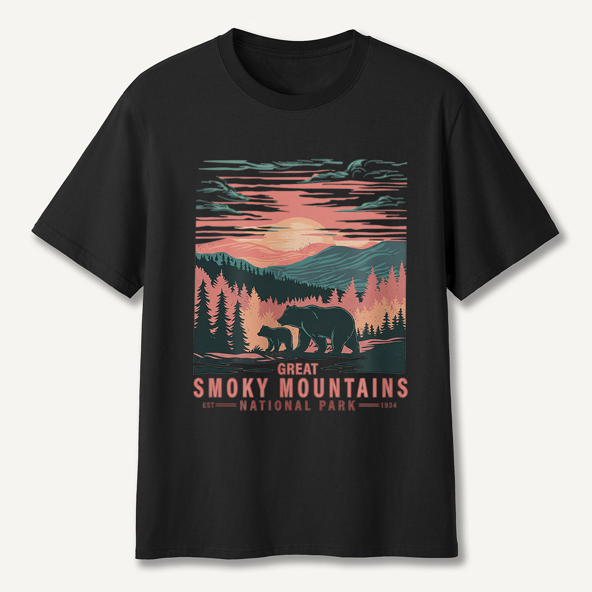 "Great Smoky Mountains National Park Bear Sunset Tee " T-Shirt