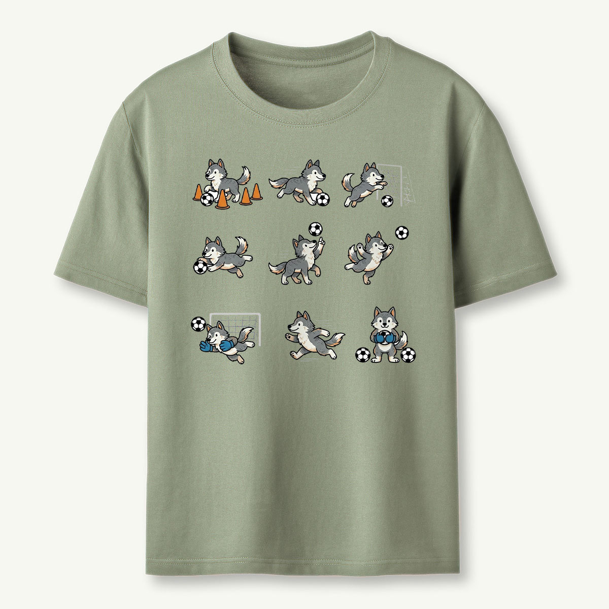 Funny Wolf Soccer T‑Shirt