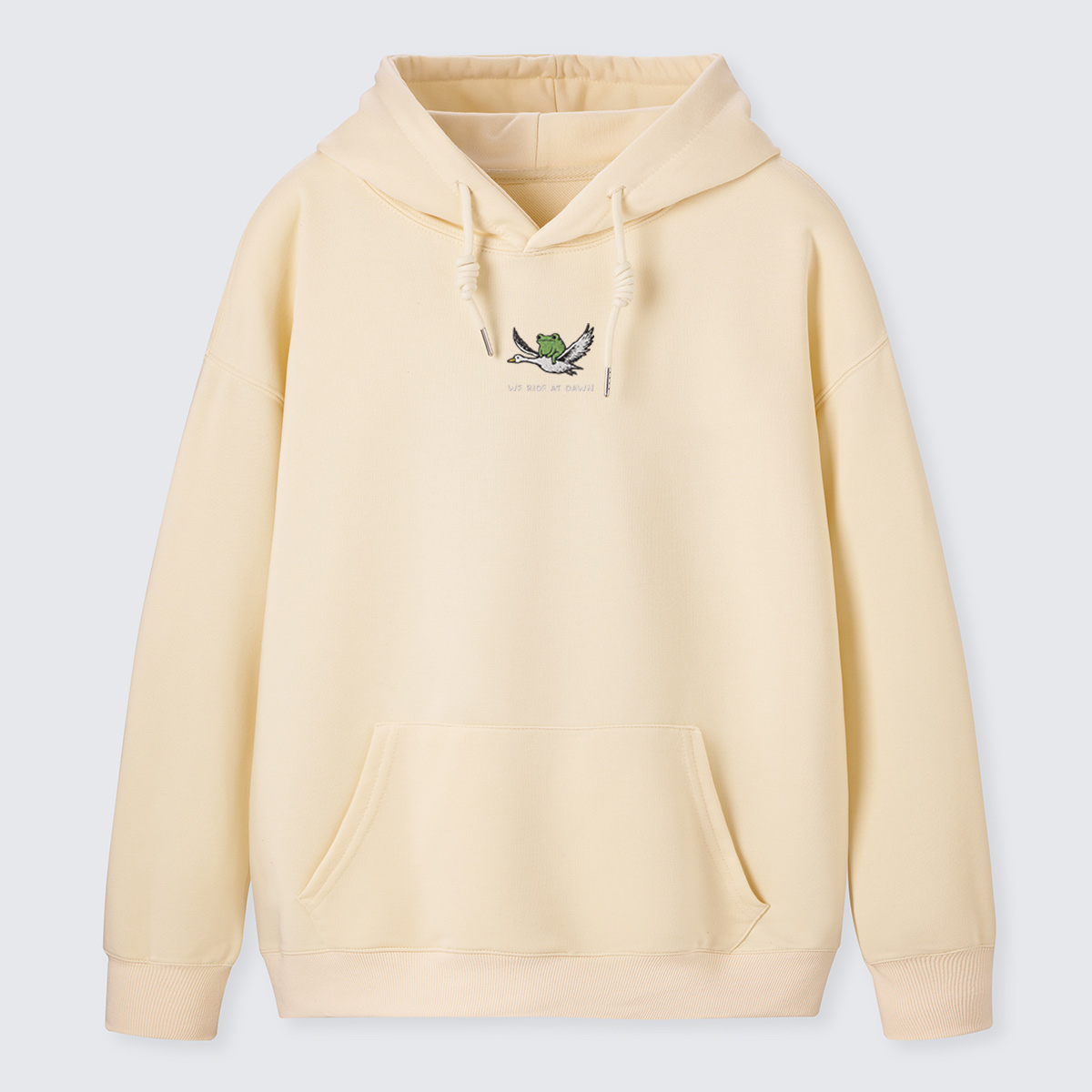Crane and Frog Nature Duo Embroidered Hoodie