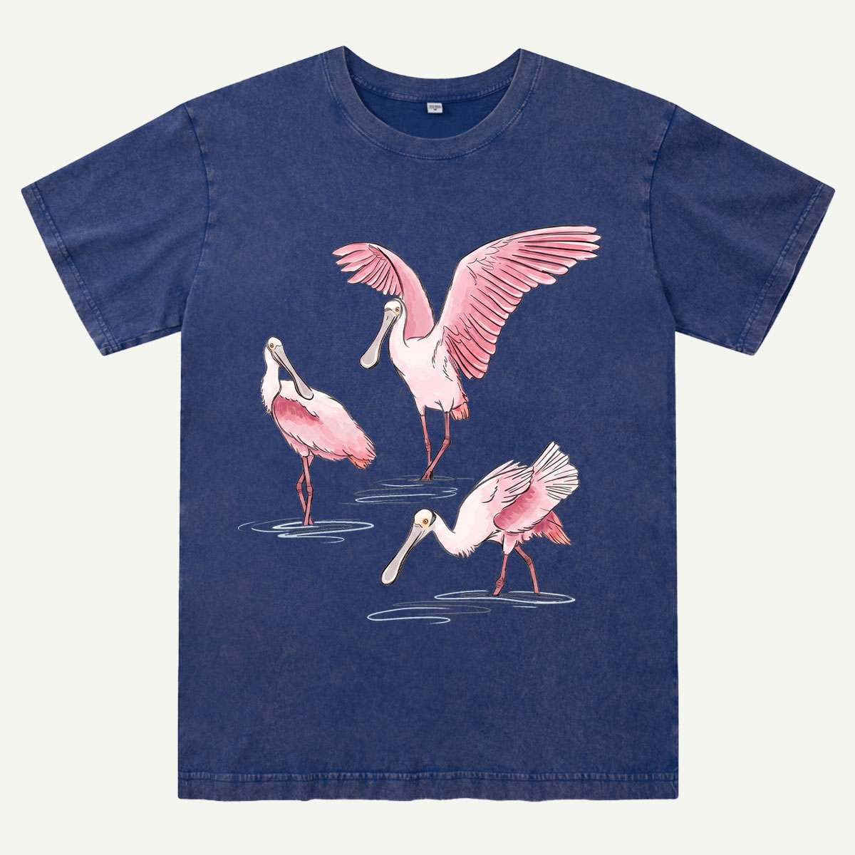 Roseate Spoonbill Bird Washed T-Shirt