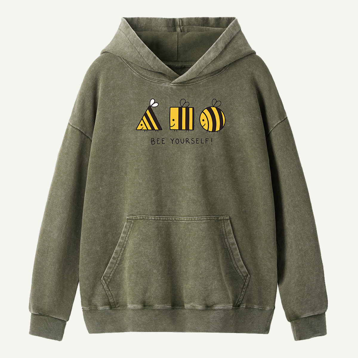 Bee Yourself Geometric Bees Washed Hoodie