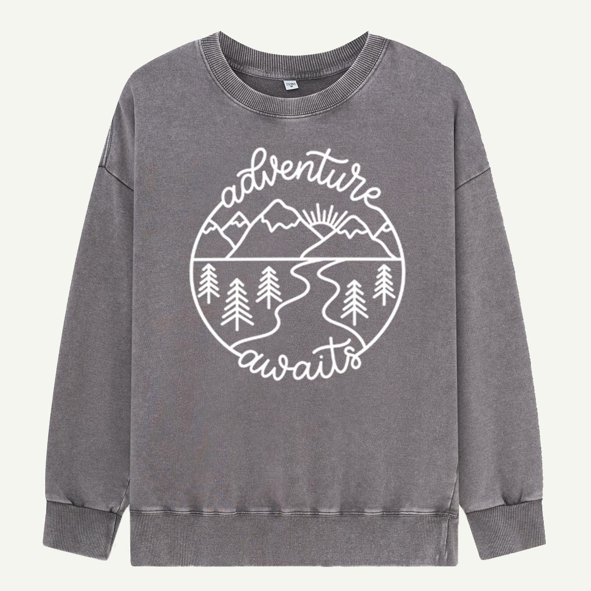 Adventure Awaits Mountain Trail Washed Sweatshirts