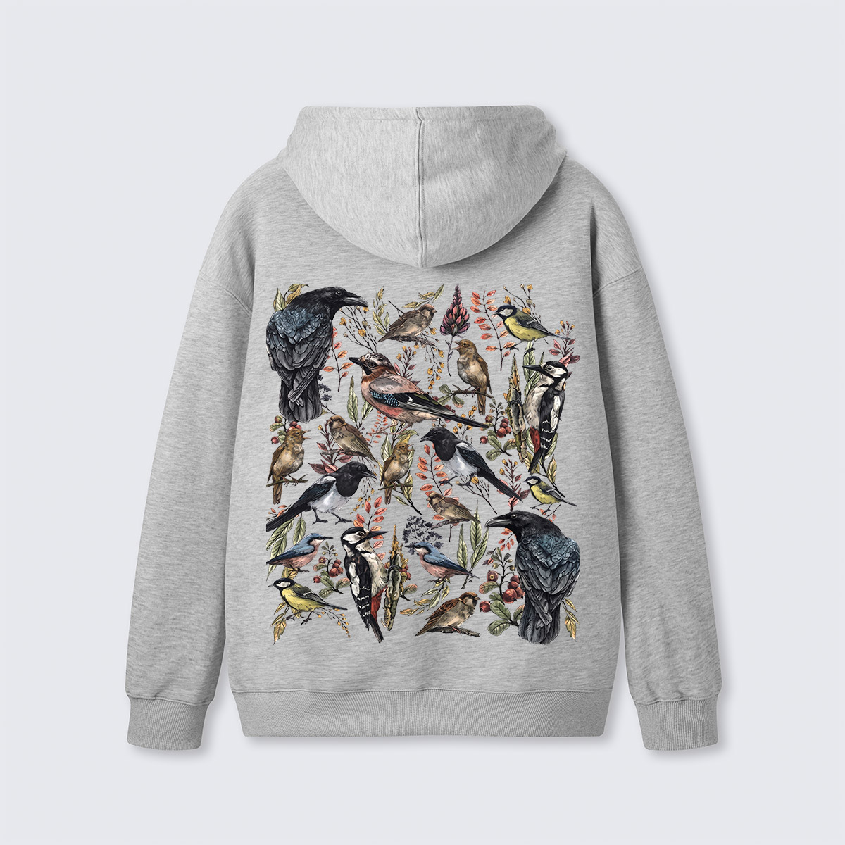Vintage Wild Birds Botanical  Hoodie