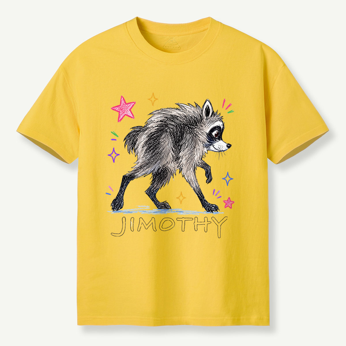 Jimothy Colorful Stars Playful Raccoon  T-Shirt
