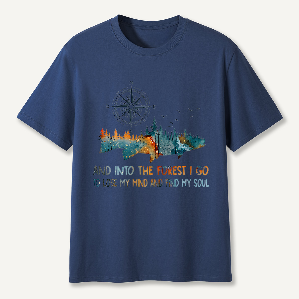 And Into the Forest I Go Bear Compass T-Shirt