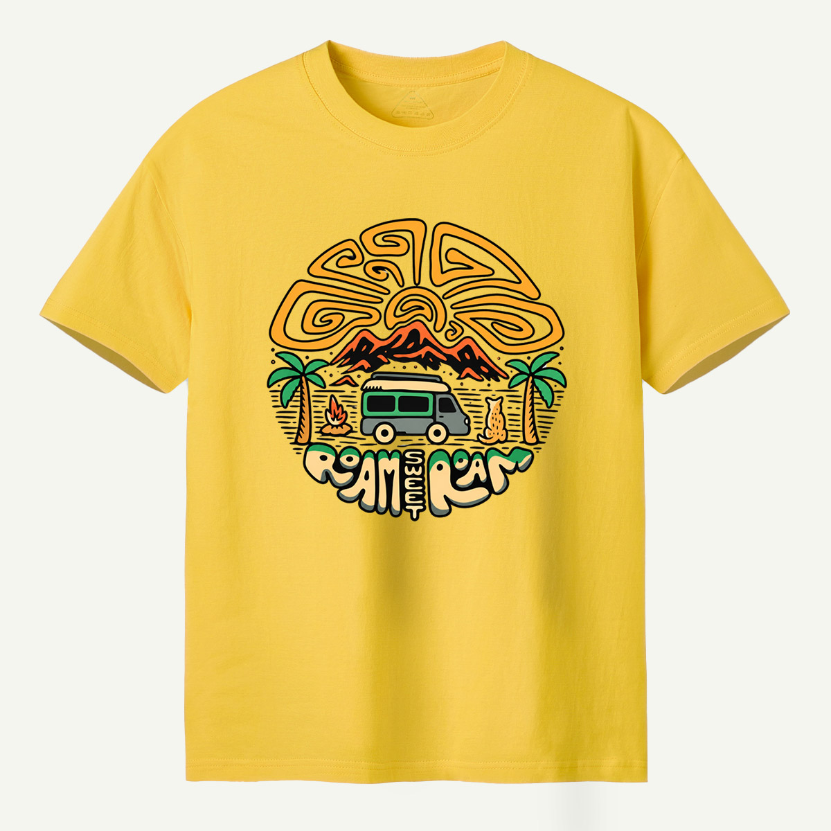 Roam Wild Camper Van Mountain Camping Adventure T-Shirt