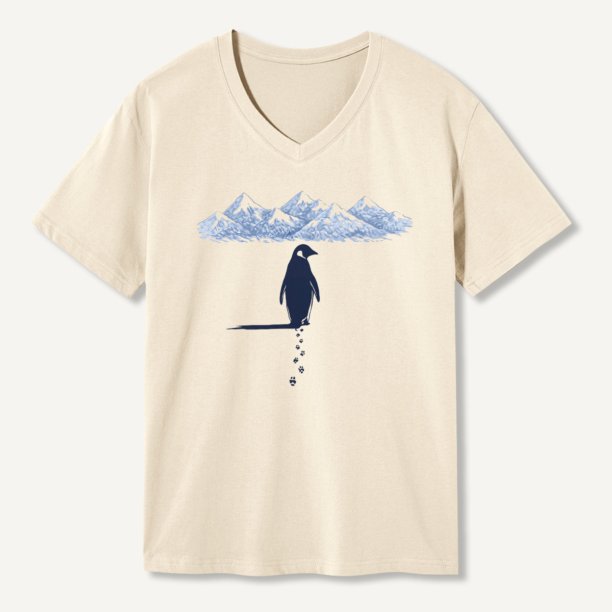 Solitary Penguin Arctic Walk V-neck T-Shirt