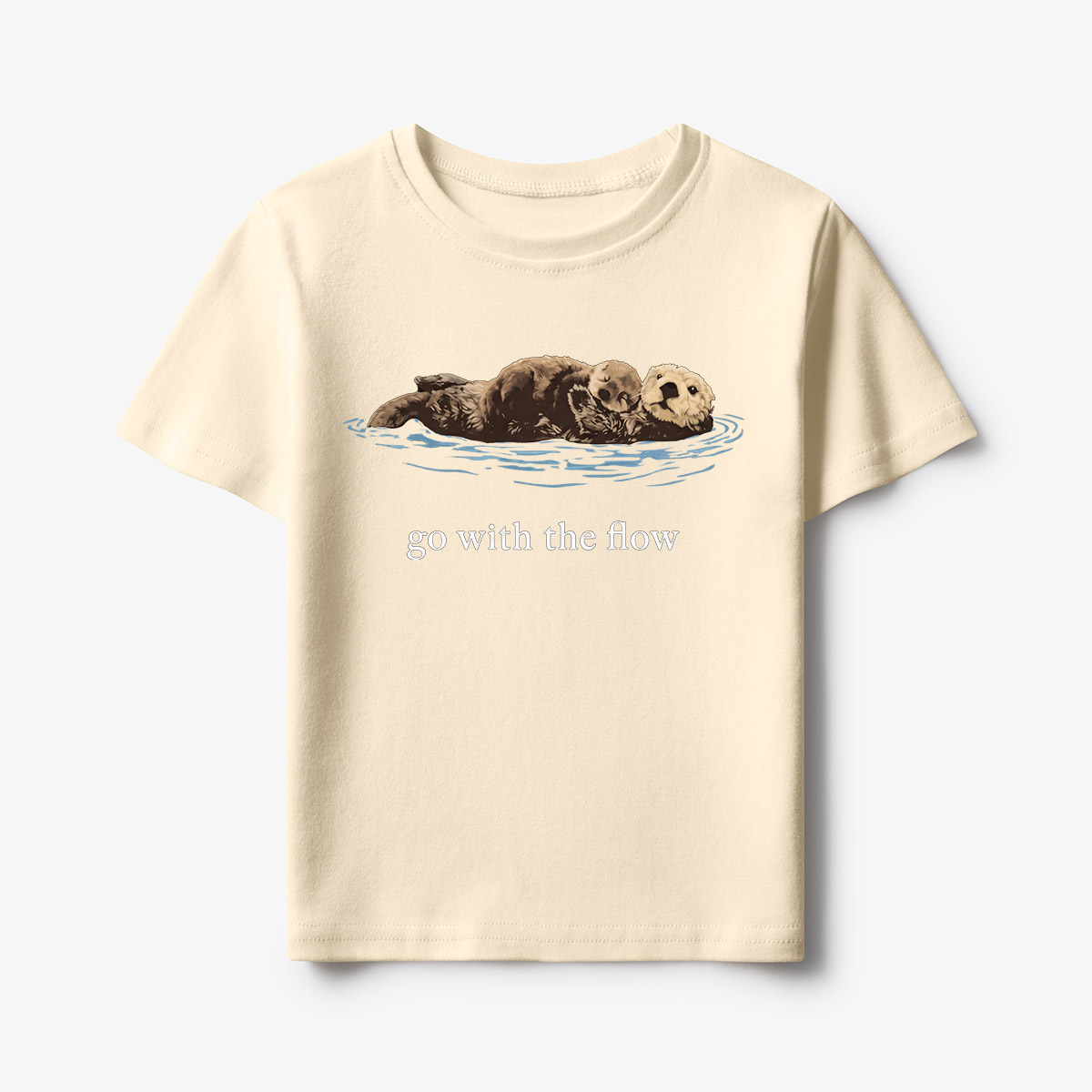 Go With The Flow Sea Otter Wildlife Nature Kids T-Shirt