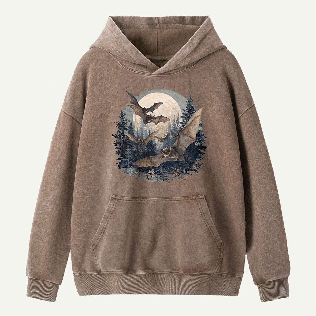 Moonrise Over the Bat Pines Washed Hoodie