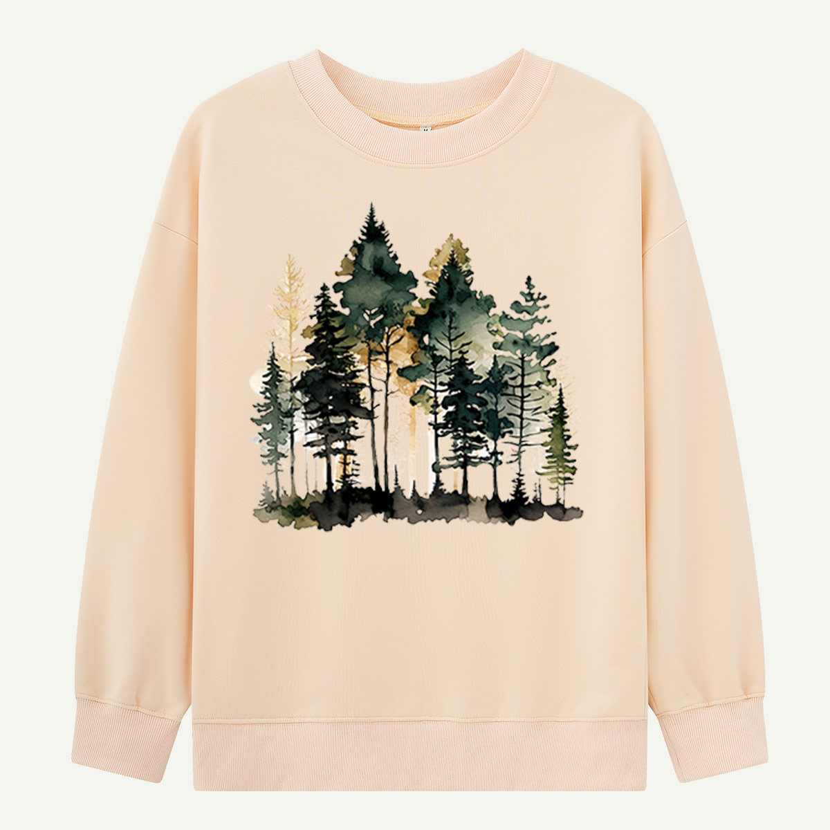 Watercolor Pine Forest Landscape Sweatshirts