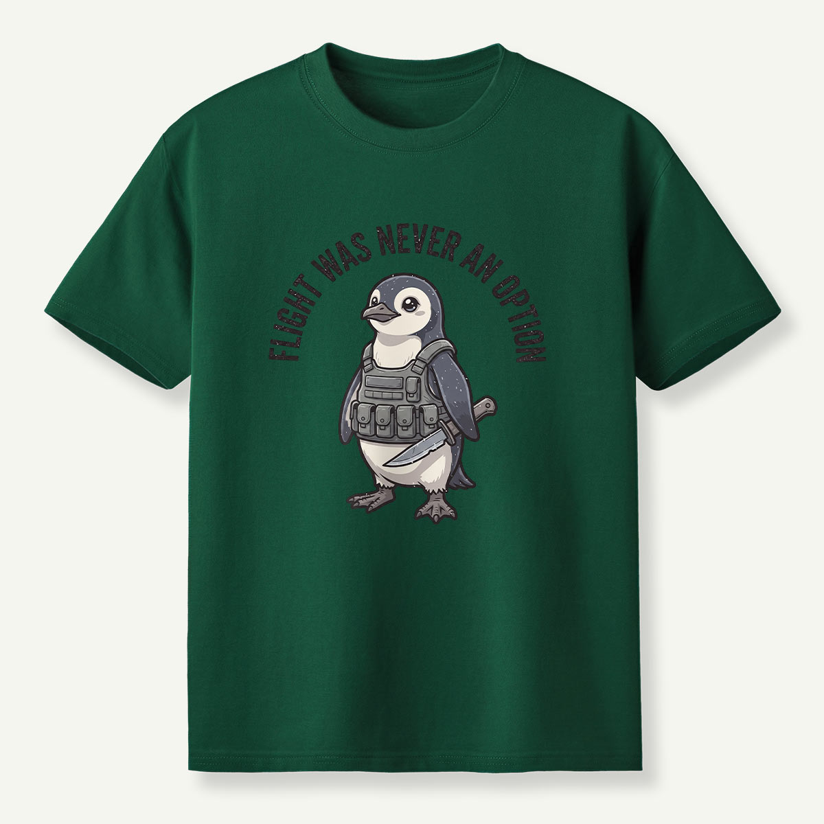 Flight Was Never An Option Belt Knife Penguin T-Shirt