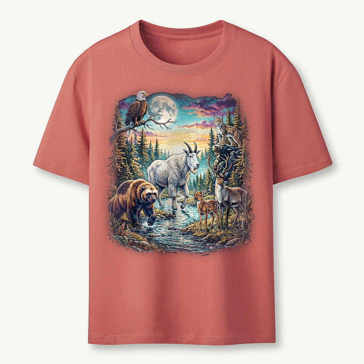 Vintage Moon Wildlife T‑Shirt