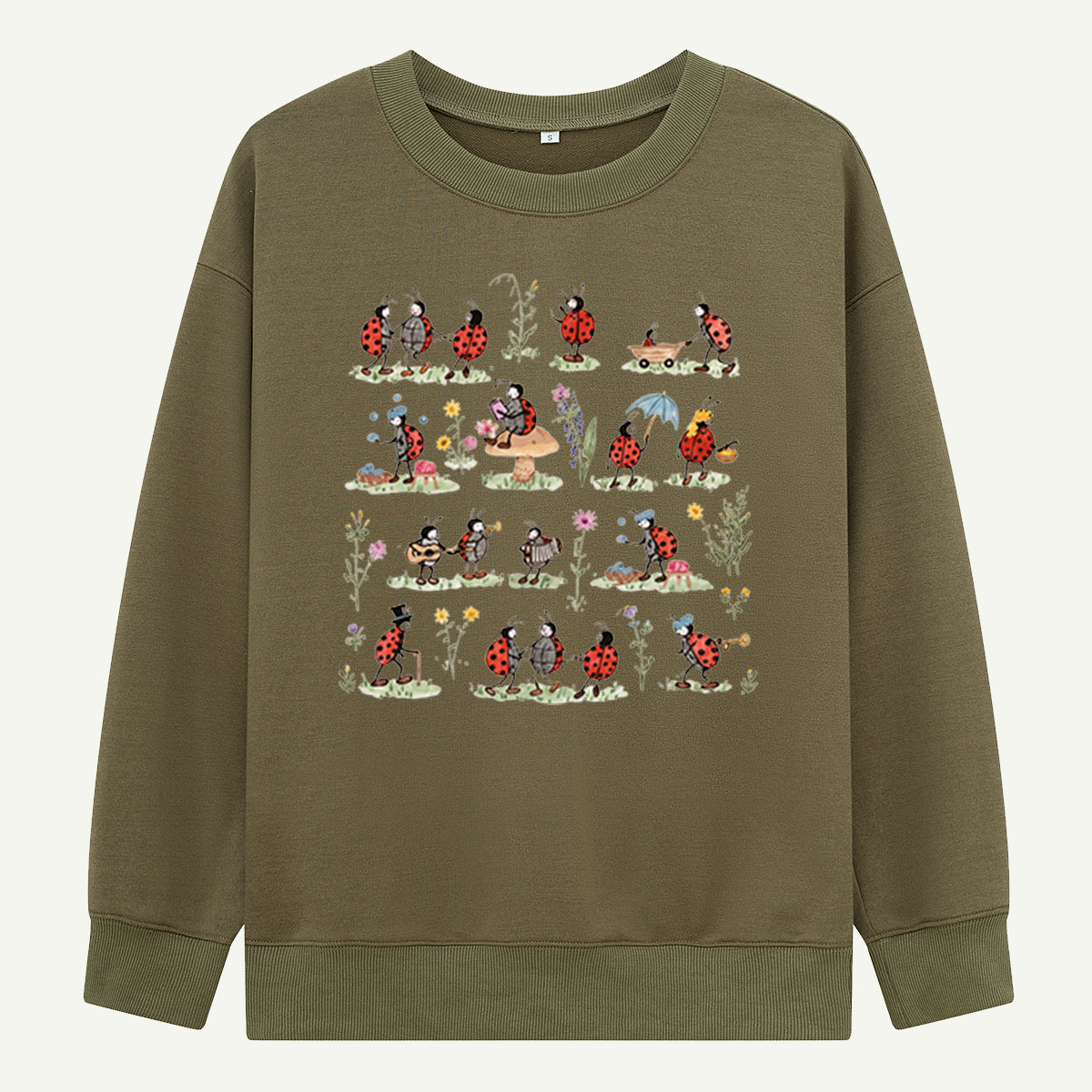 Ladybug and Flower Tee Sweatshirts