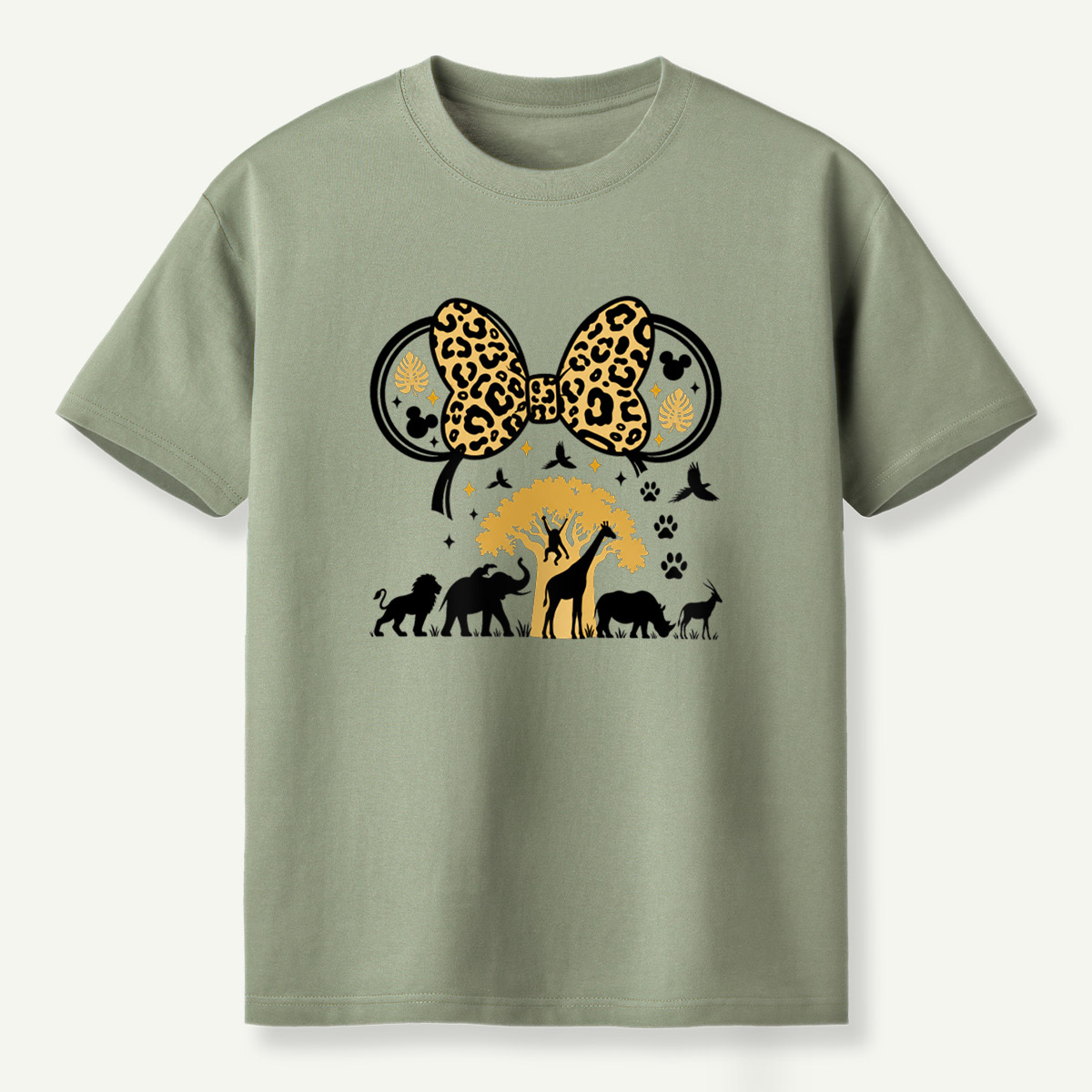 Leopard Bow Wildlife Silhouette T-Shirt