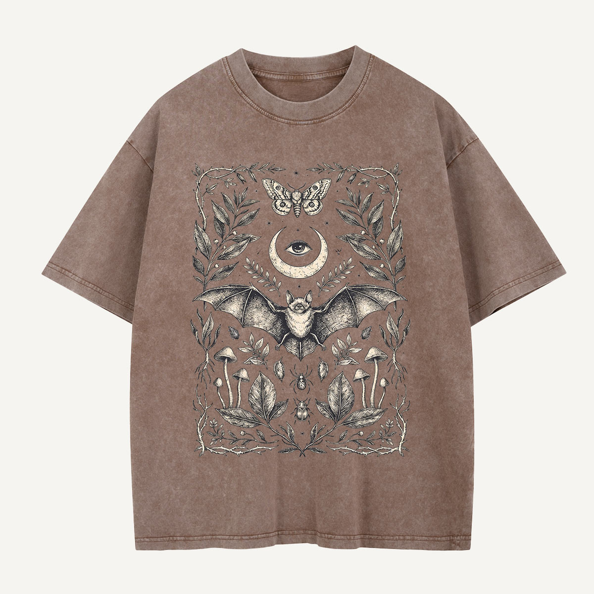  Moonlit Bat Botanica Washed T-Shirt