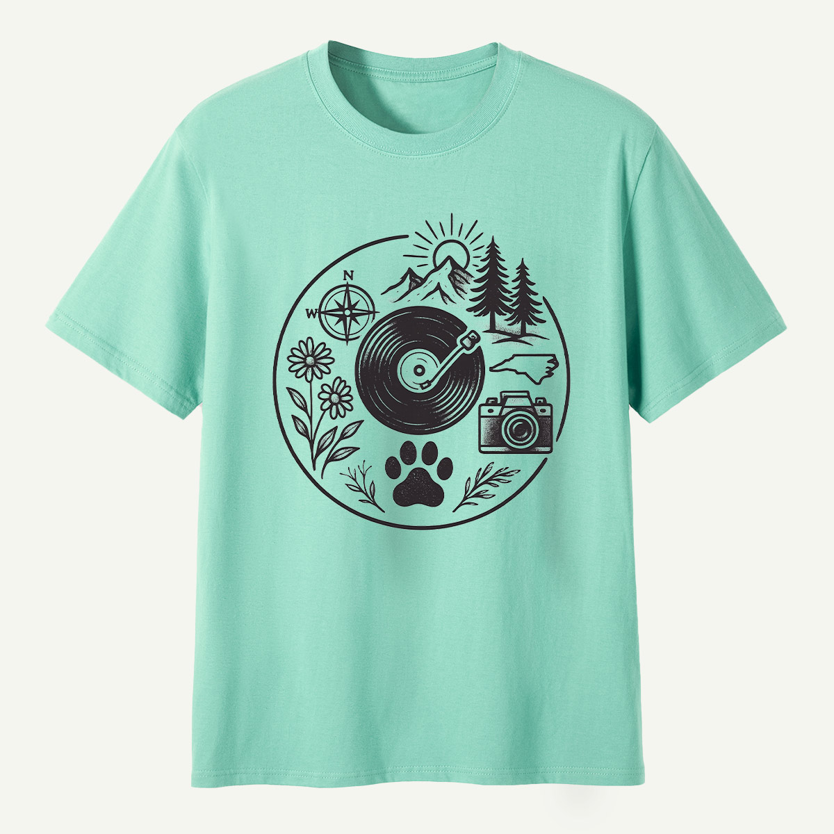 Nature Adventure Yin Yang Circle T-Shirt