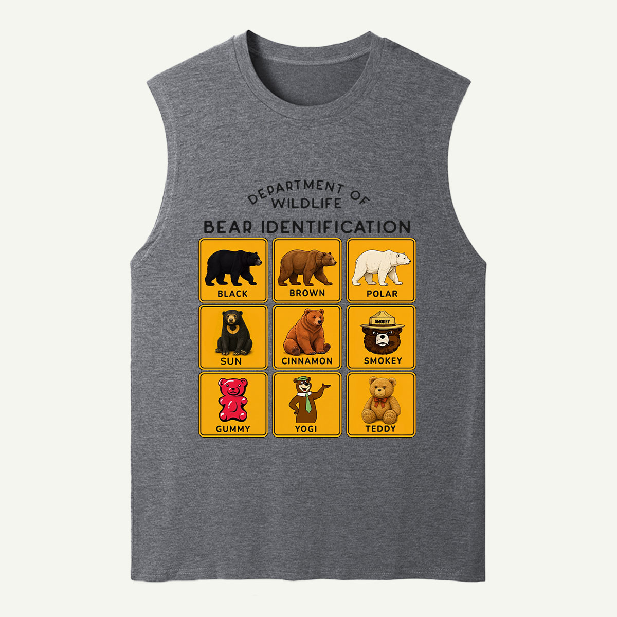 Department of Wildlife Bear Identification Gummy Bear Tank Top