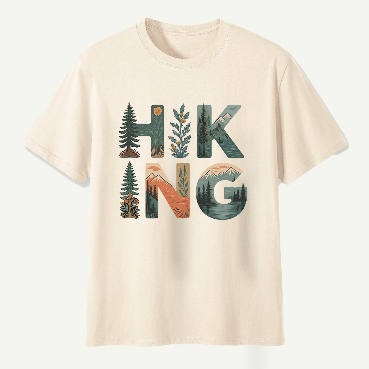 Hiking Forest Letter Art T-Shirt