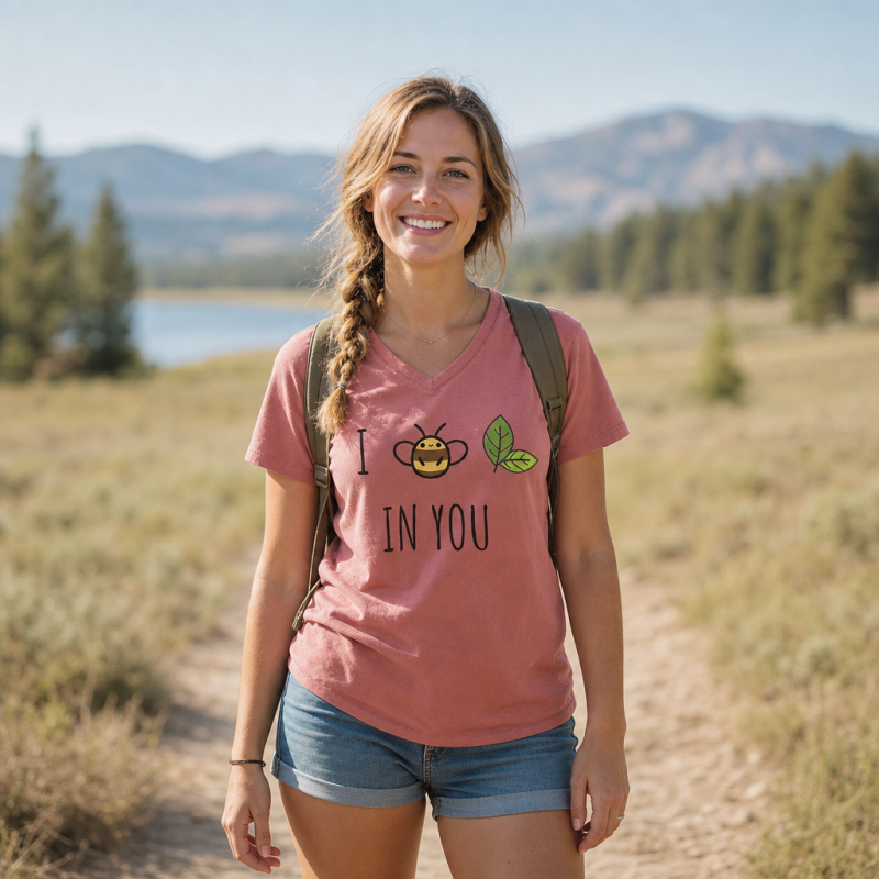 Bee Leaf Pun “I Believe in You” V-neck T-Shirt