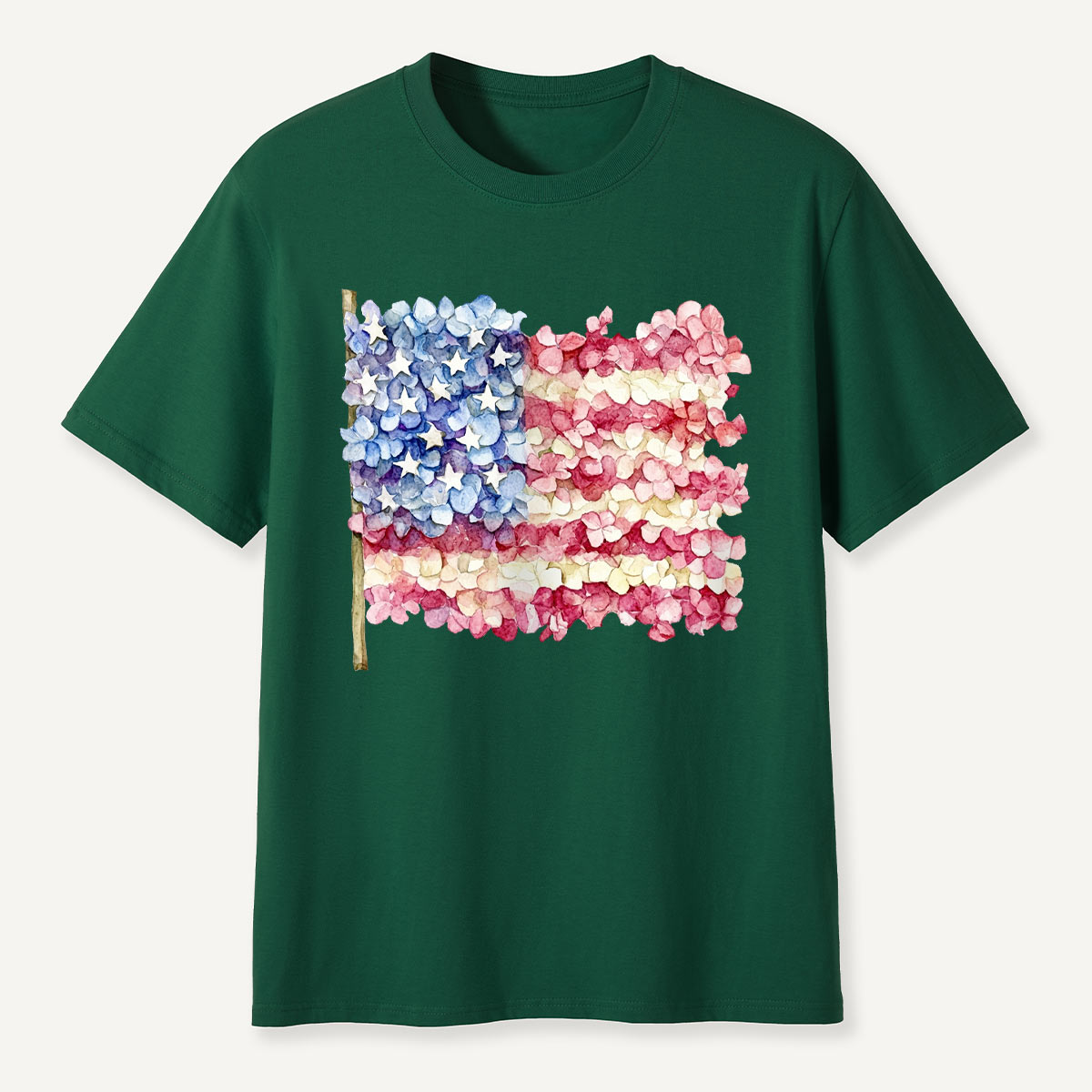 Floral American Flag T-Shirt