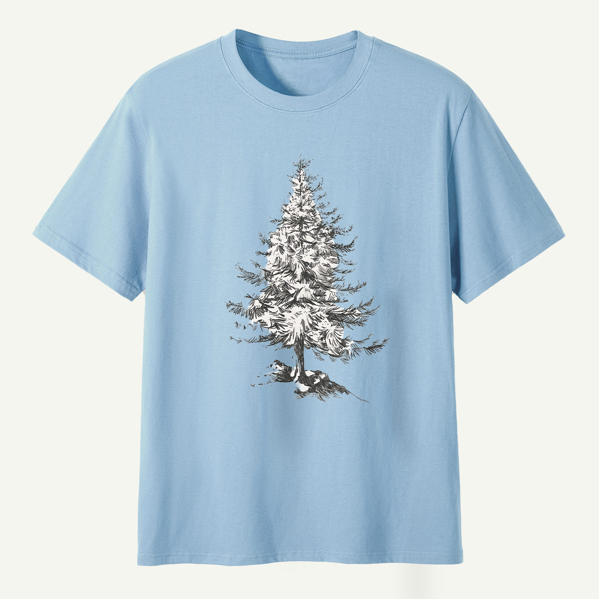Lone Pine Tree Detailed Sketch T-Shirt