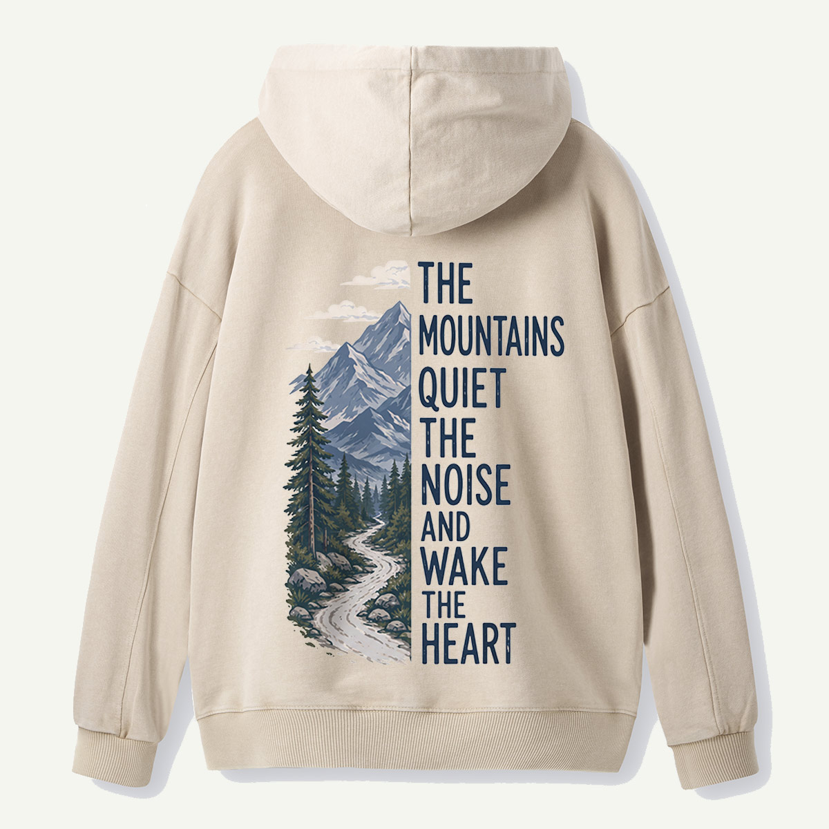 Mountains Wake the Heart Quote Washed Hoodie