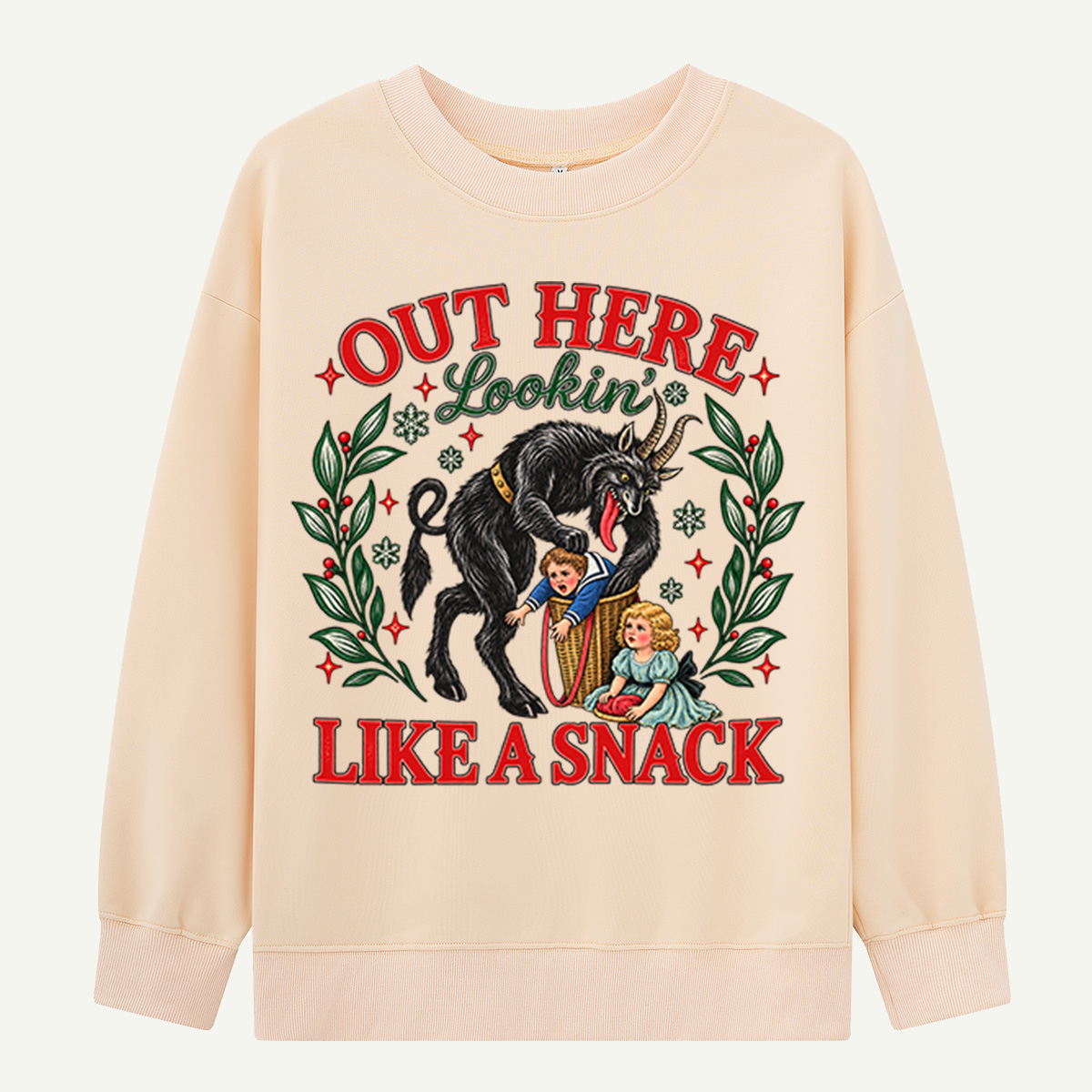 Out Here Looking Like A Snack Vintage Krampus And Children Sweatshirts