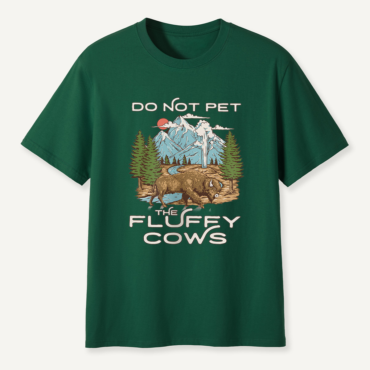 Do Not Pet the Fluffy Cows Mountain Scene T-Shirt
