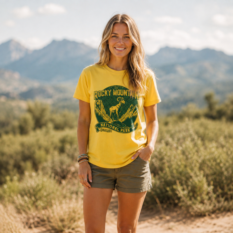 Rocky Mountain National Park Ram Badge T-Shirt