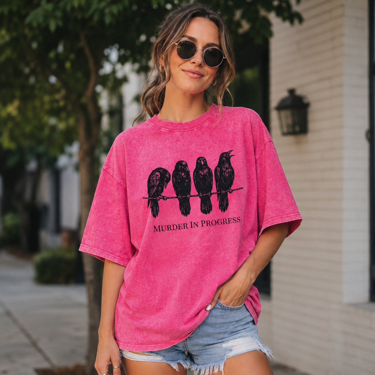 Murder in Progress Washed T-Shirt
