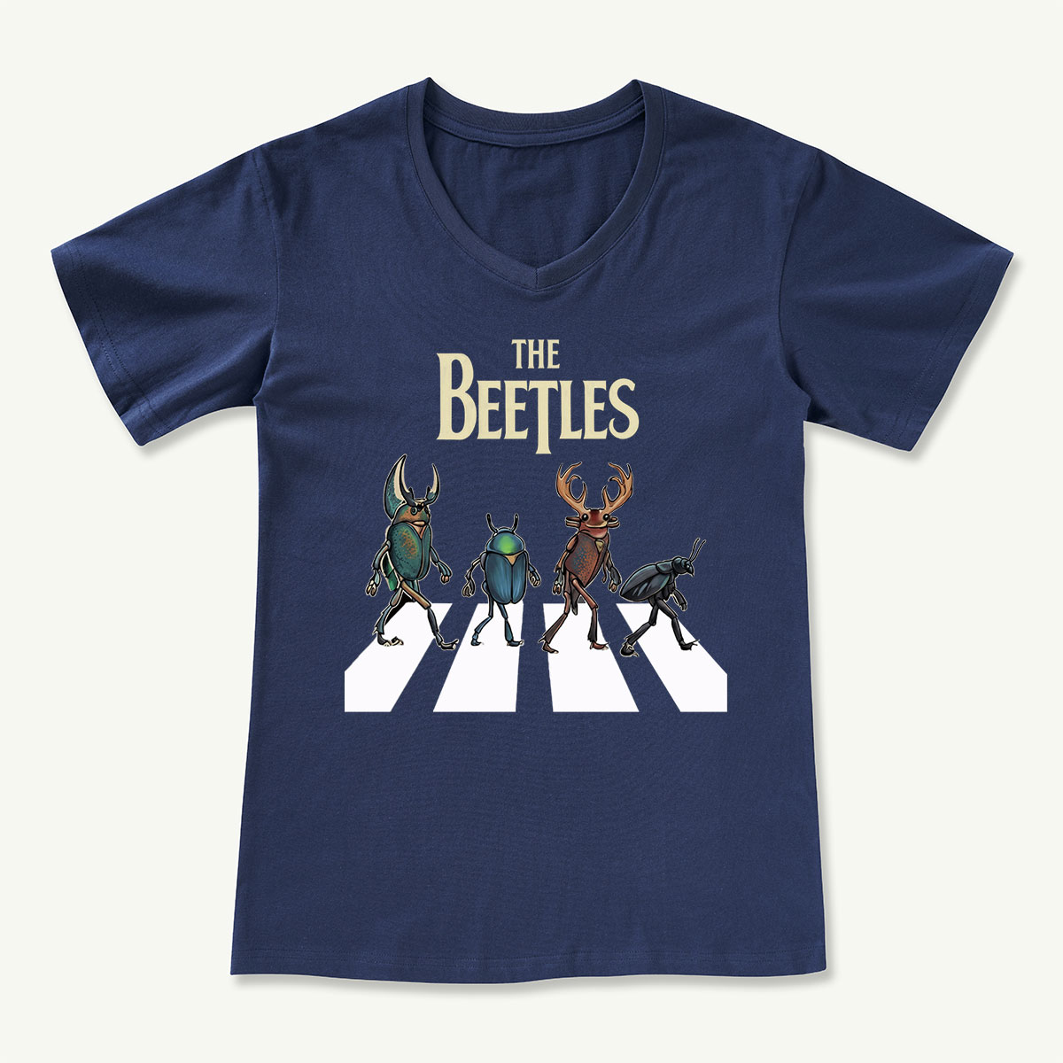 The Beetles Funny Insect Band V-neck T‑Shirt