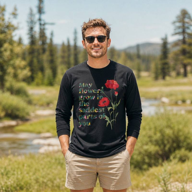 Poppy Bloom Long Sleeve T-Shirt