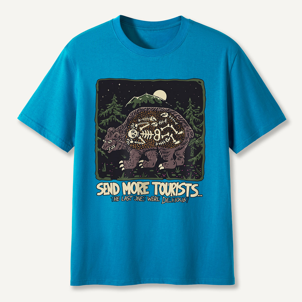 Send More Tourists Bear Skeleton T-Shirt